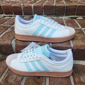Adidas Womens Tiffany Blue/White VL Court Base Sneakers